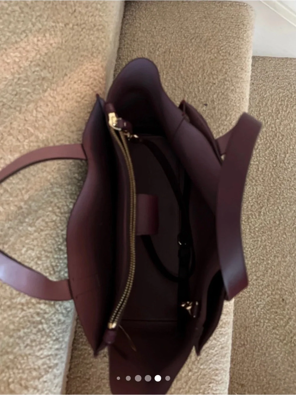 kate spade Putnam Drive Anissa Tote Deep Burgundy Leather Tote with Top Handles